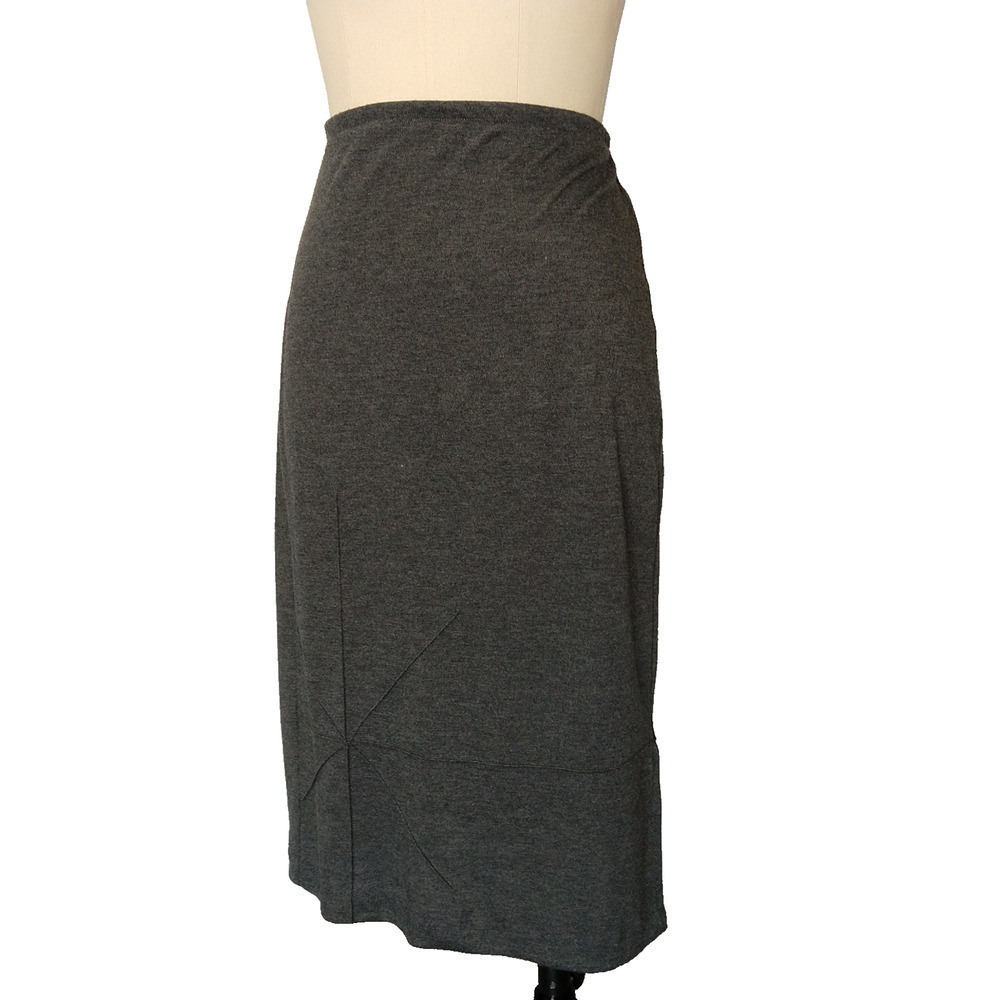 Vintage 90s Max Nugus Gray Pencil Skirt Size M L Office Siren Designer Soft - Picture 3 of 6